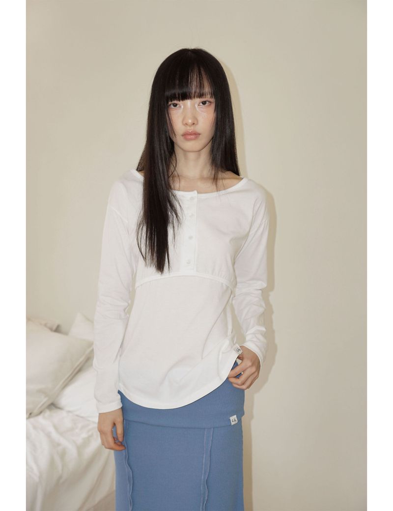 RIBBED LONG SKIRT(BLUE)