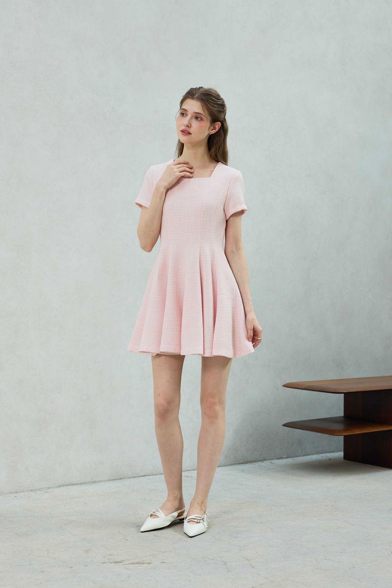 LANI TWEED DRESS / PINK