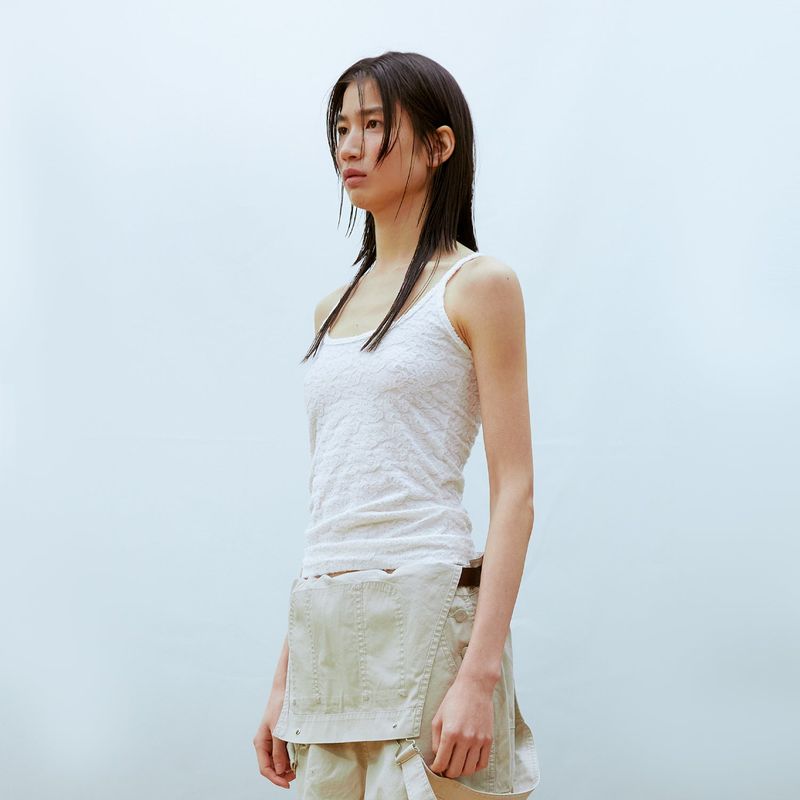 Jacquard Tank Top (WHITE)