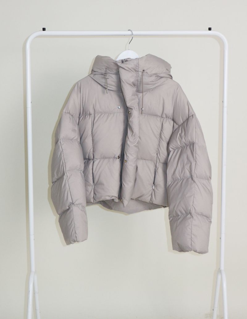 Out String Winter High-Neck Duck-Down Padded Jacket (Light Padded)