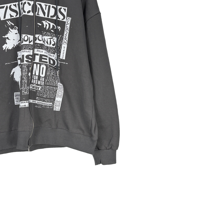 toon hooded zip-up