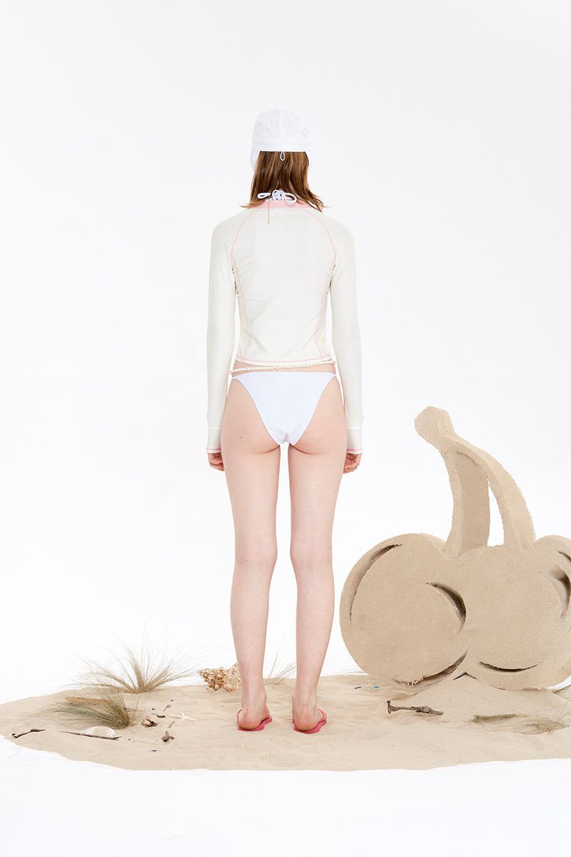 SMALL CHERRY ZIP-UP RASHGUARD [IVORY]