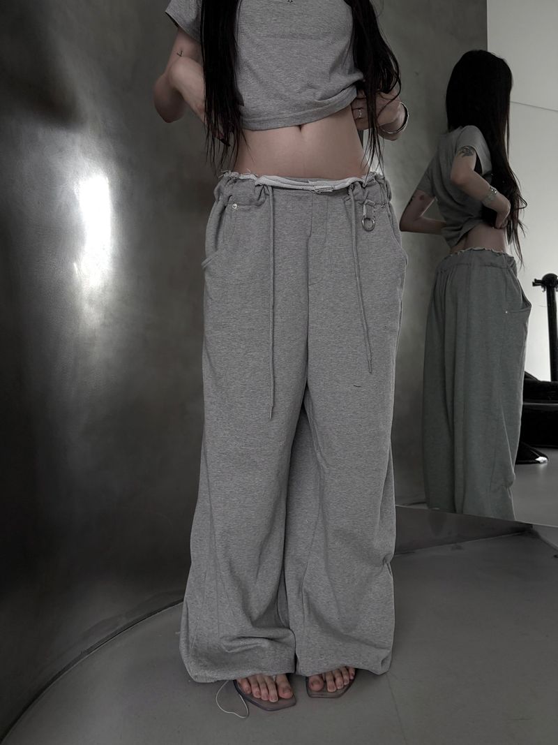low-rise ring pants (2color)
