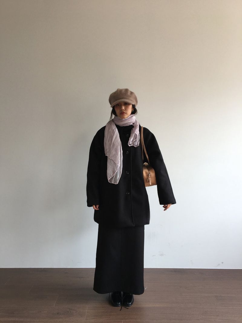 Classic High Neck Half Coat (2 Colors)
