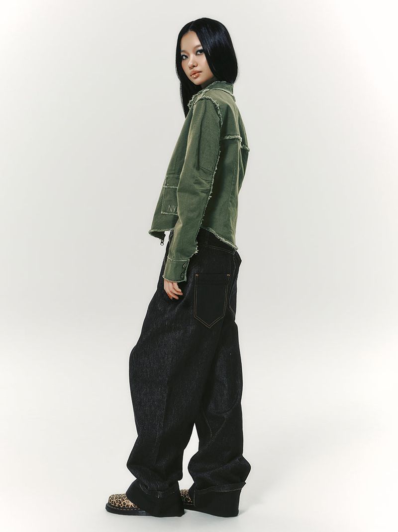 EYELET COTTON JACKET KHAKI