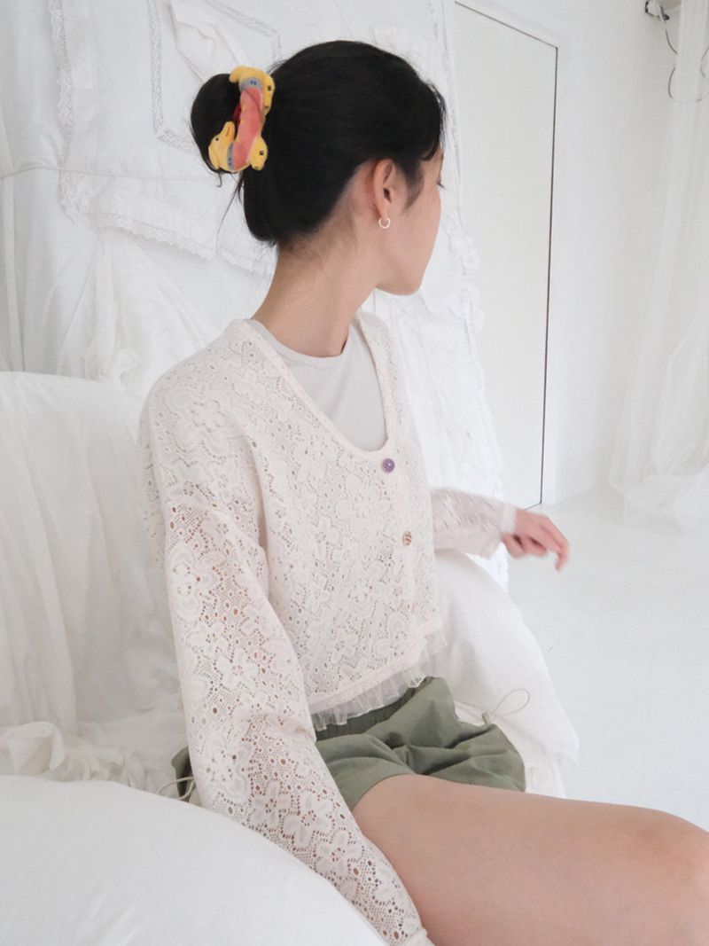 Moa Crop Cardigan (Ivory)