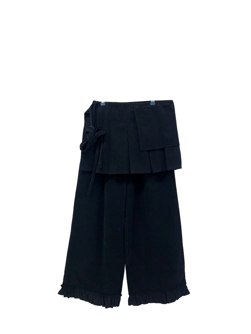 frill wrap skirt pants