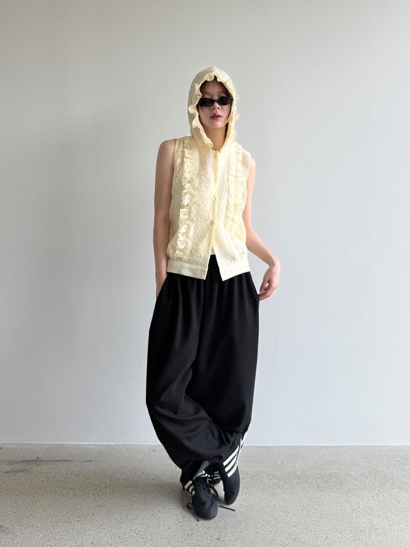 pintuck track pants