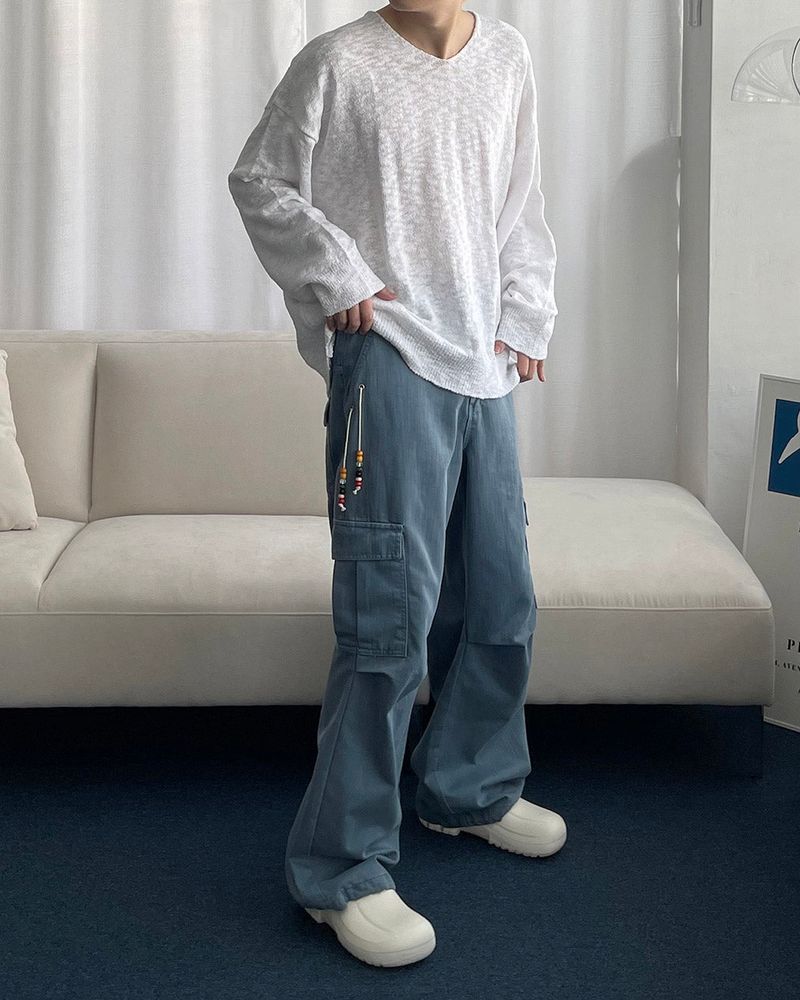 CL Ditto beads Washing cargo pants (3 colors)