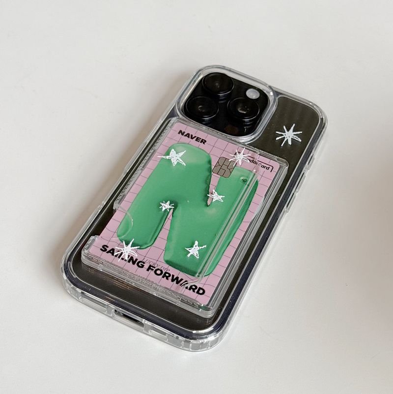 LUCKYDIP（ラッキーディップ）の「クレヨンスターマグセーフクリアカードポケット（スマホグッズ/小物）」