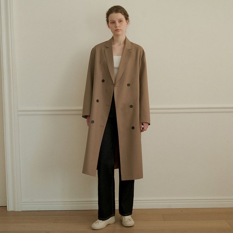 URAGO（ユラゴ）の「Mannish double long coat（Jackets/Outerwear）」