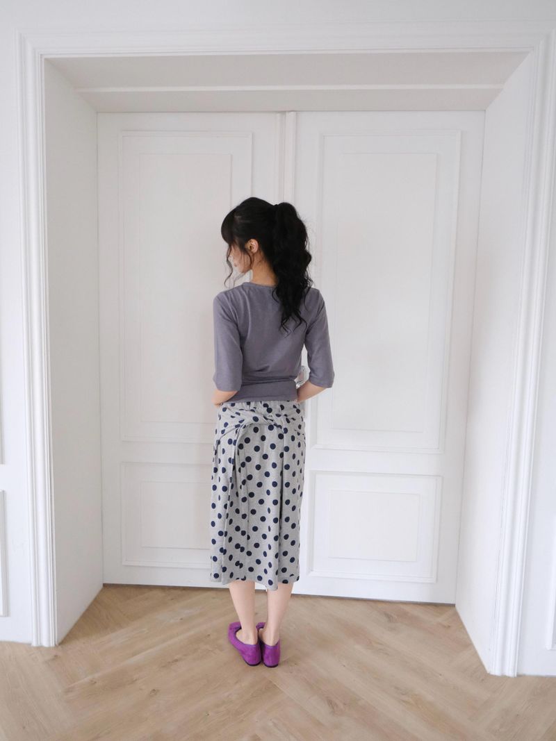 suede ribbon flat shoes