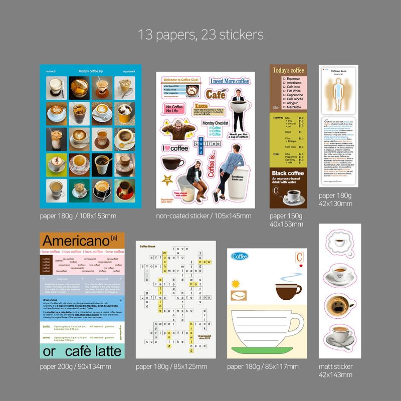 oab coffee pack / scrap sticker set