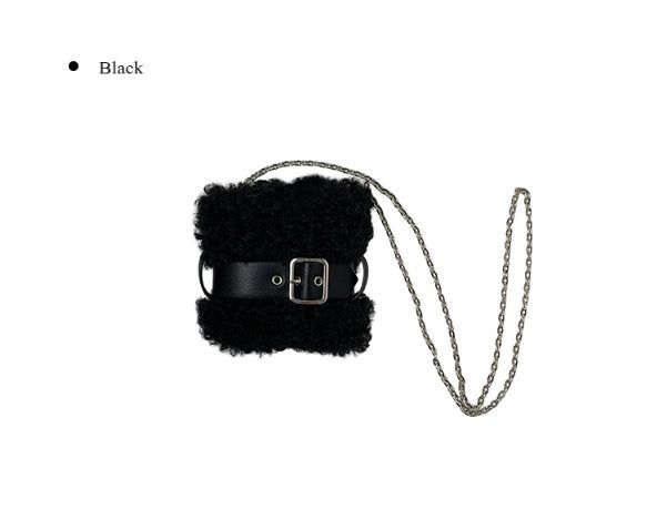 Fanta Mini Fur Belt Chain Cross Bag
