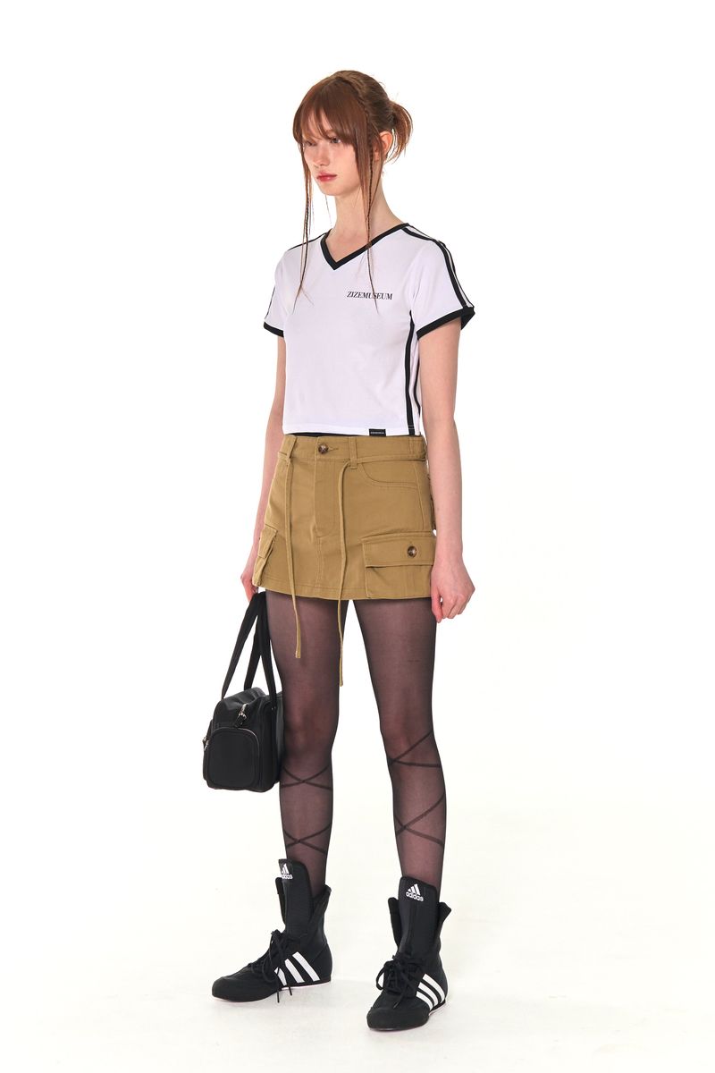 V LINE SPORTY T-SHIRTS (WHITE)