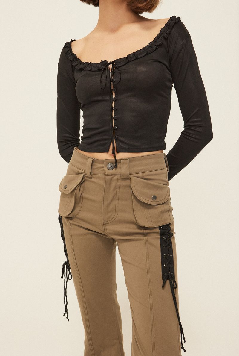 Lace up cargo pants