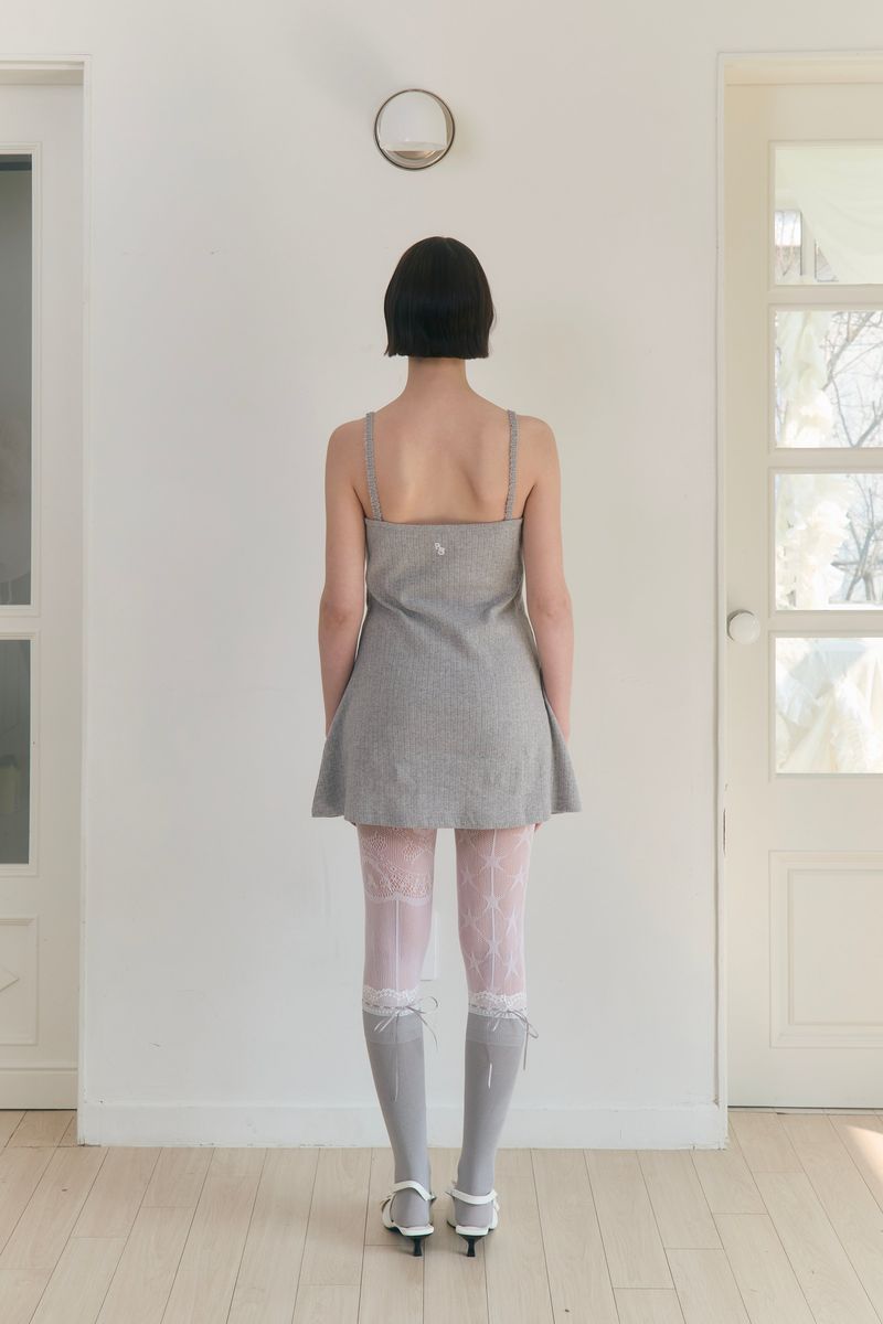 Sweet Dreams Button Mini Dress (Gray)