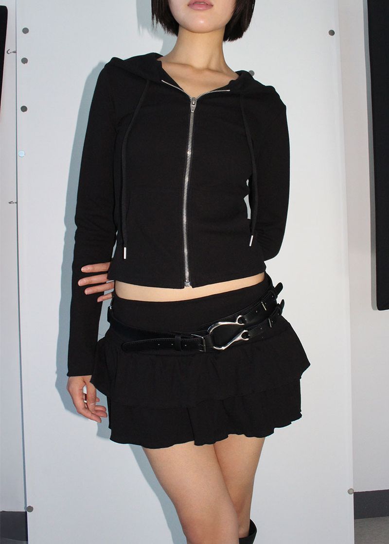 RIB SLIM HOOD ZIP-UP