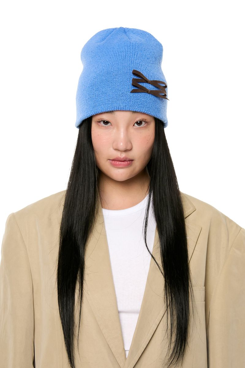 YONOSE（ヨノセ）の「MINI RIBBON BEANIE / BLUE（Hats）」