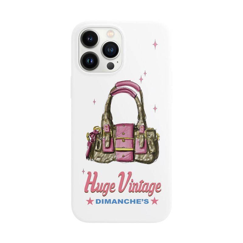 PINK SYMBOL PATTERN BAG CASE (WHITE)