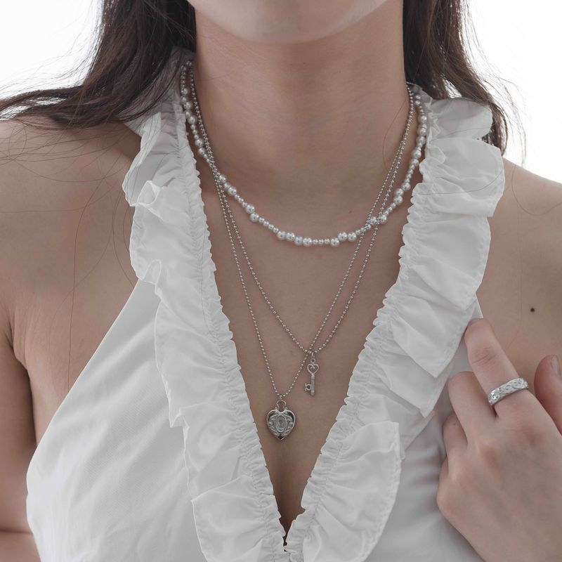 Wave Glass Pearl  Necklace & Bracelet (set)
