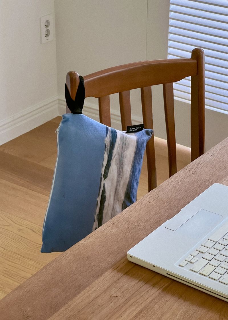 nature pillow blanket - blue bada