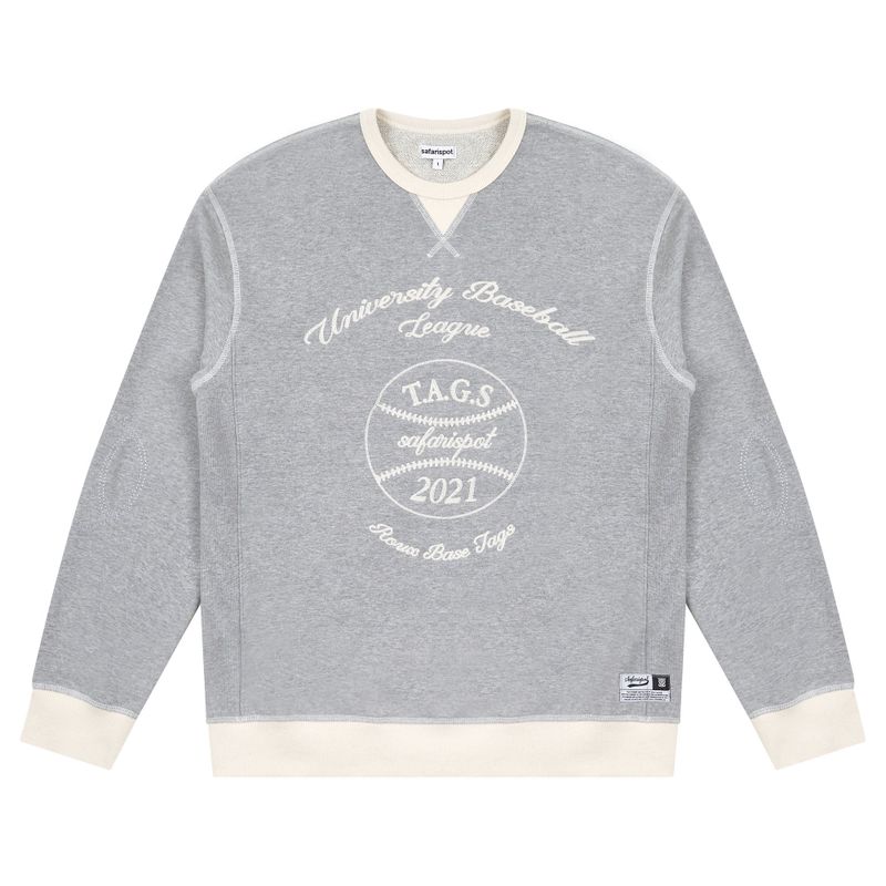 ROUX BASE UNIFORM BASEBALL PATCH CREWNECK (GREY)