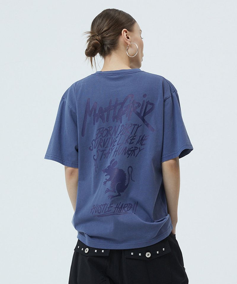 mahagrid（マハグリッド）の「PIGMENT RAT GRAFFITI LOGO TEE（Tops）」