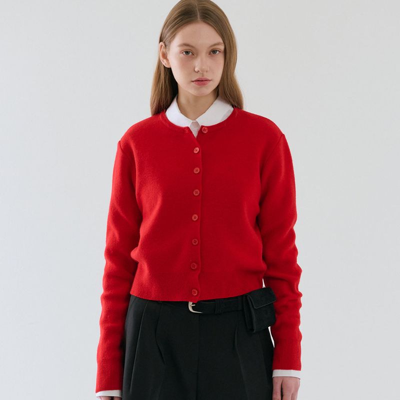 RAVEROUS（レイバロス）の「RVS Round Neck Cardigan Red（Tops）」