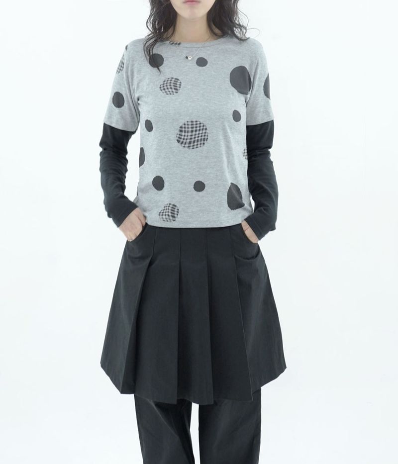 [fiebre] pattern layered long sleeve 