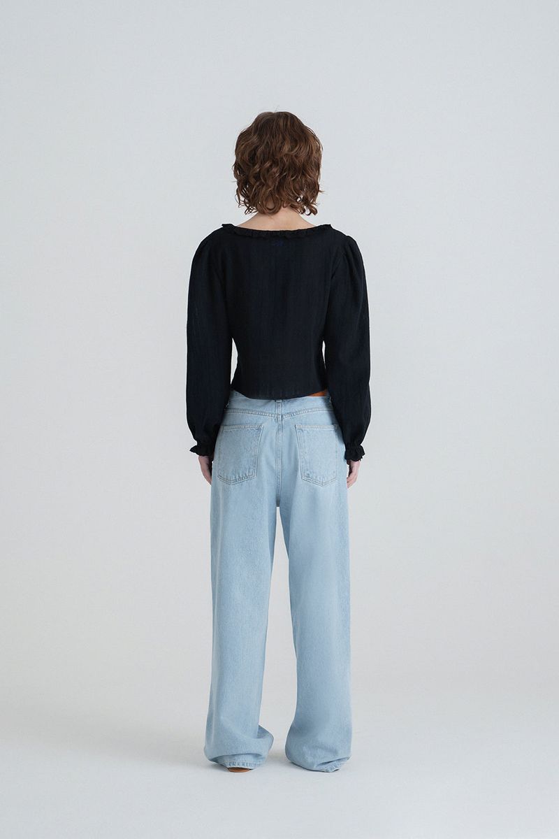 Prelin ribbon blouse_black
