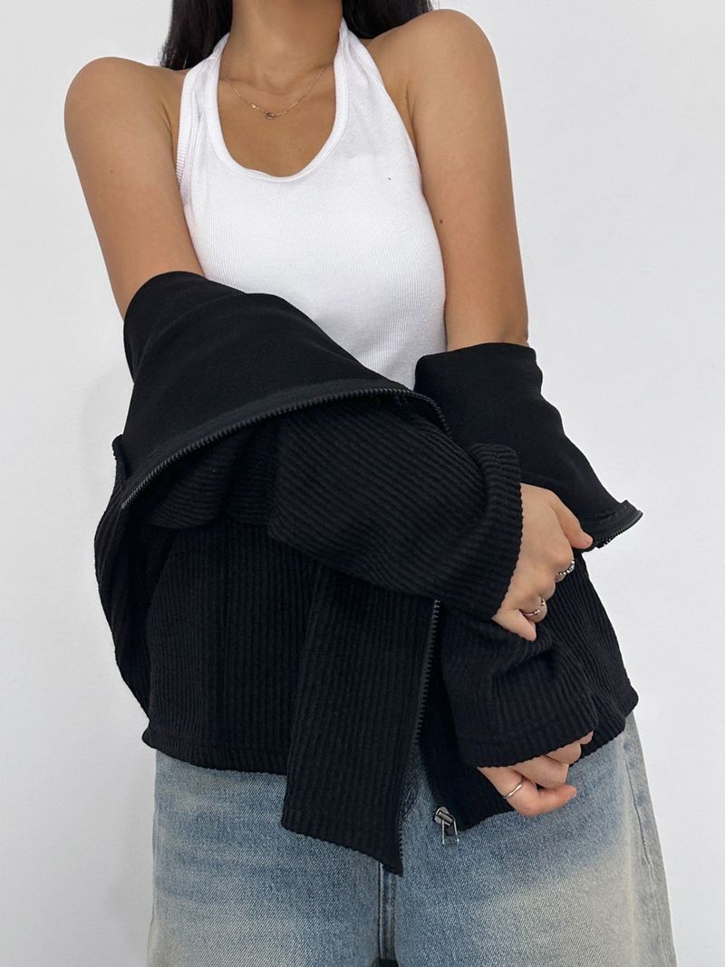 [UNISEX] BASIC OVERSIZED LOOSE BIG HOOD ZIP-UP - 2 COLOR