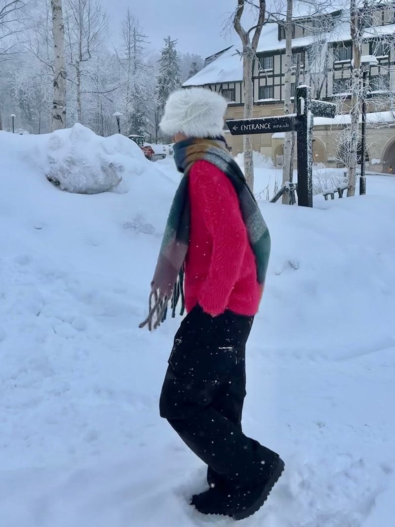 Snowflake long check muffler