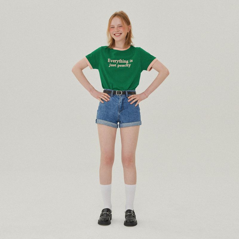 REGULAR FIT TWO TONE PRINT T-SHIRT_GREEN