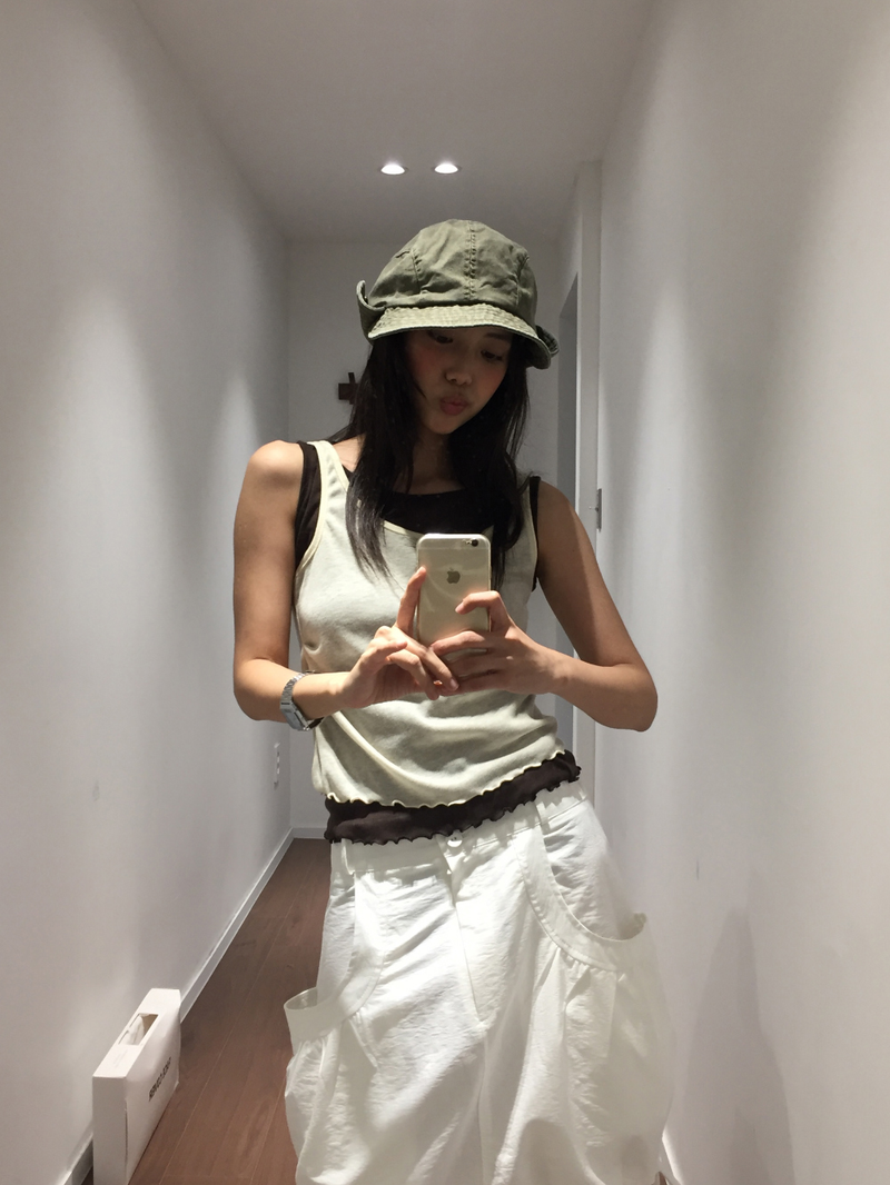 Washed flap bucket hat (2color)