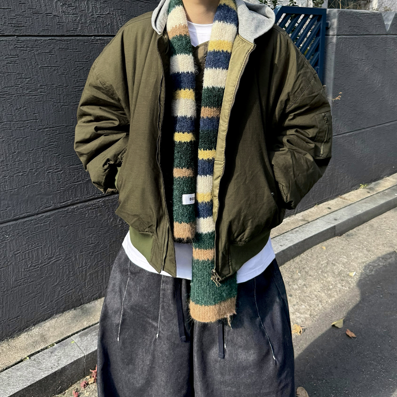 Two-Tone Hooded Ripstop MA-1 Padded Jumper