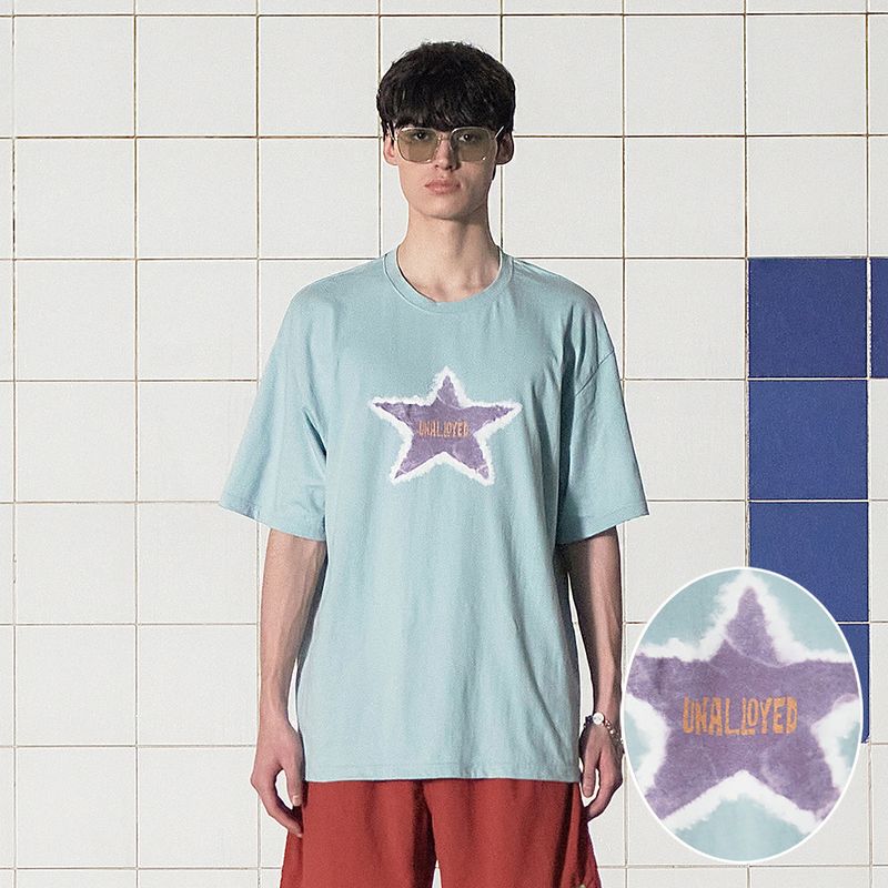 TIE-DYE STAR LOGO T SHIRT / MINT