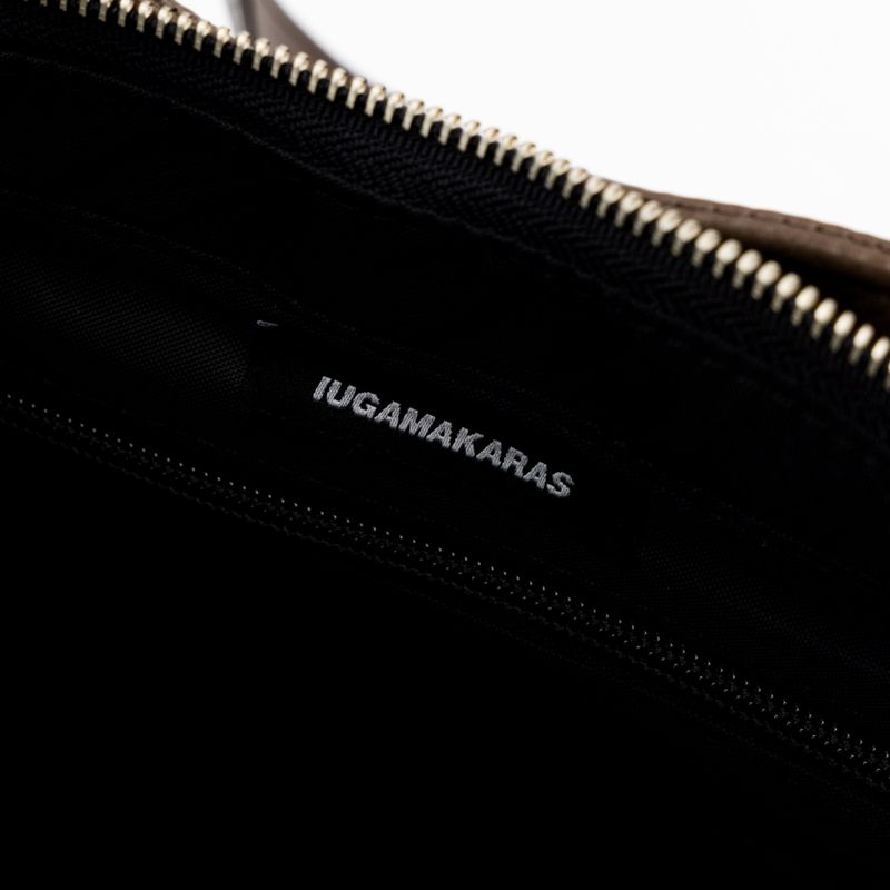 Studded Leather Shoulder Bag (Brown)