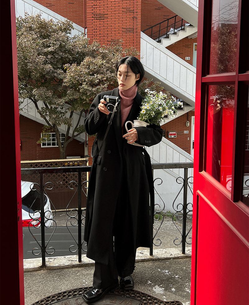 Wool robe hidden coat (2 color)