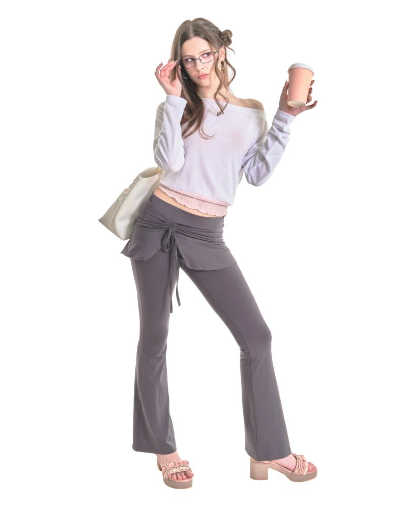 BELLE SKIRT-PANTS [CHARCOAL]