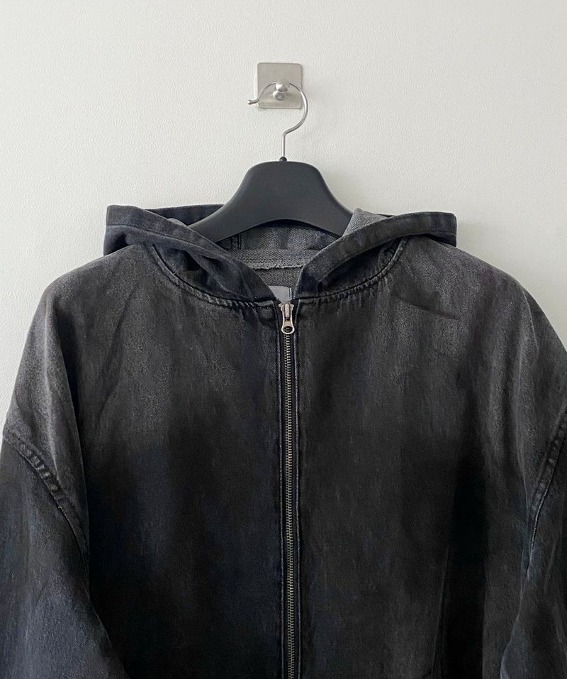 Aceite set up denim hood jacket