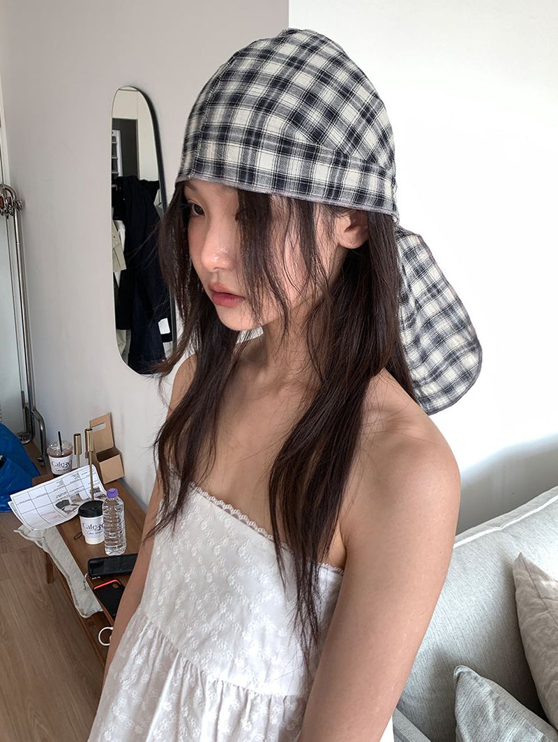 CHECK HAIR SCARF (2C)