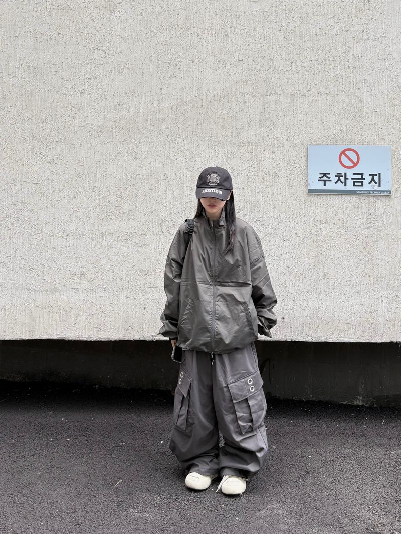 quad eyelet cargo wide pants