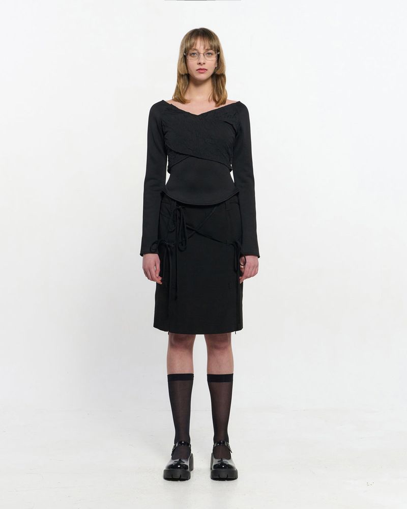 Cross-Draped Top _ BLACK