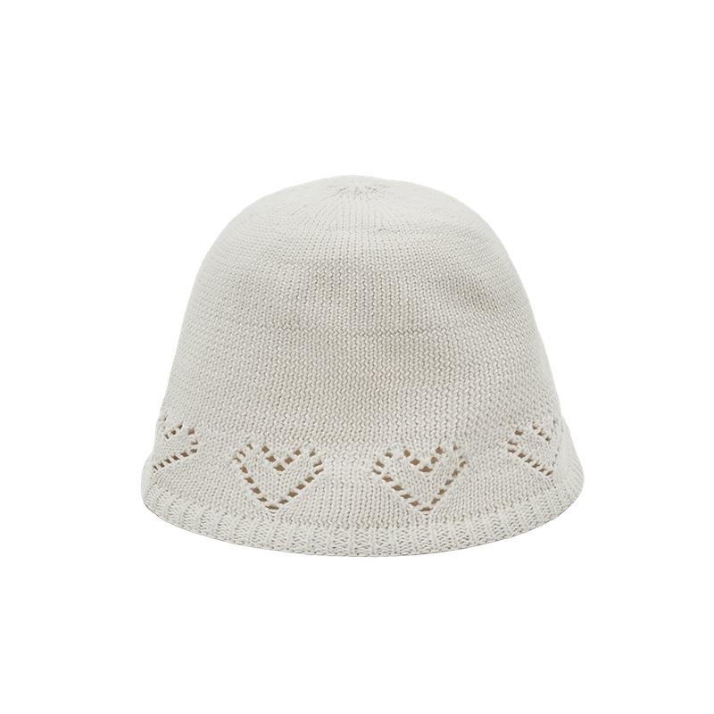 Heart Hole Bucket Hat (Cream)