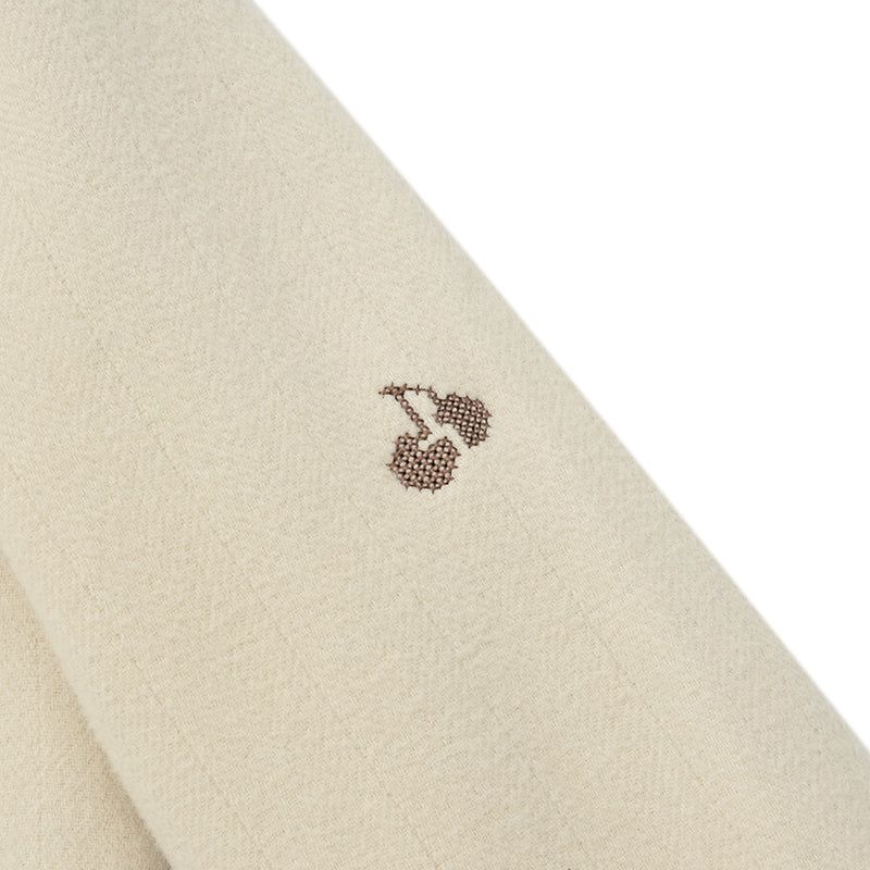 CHERRY HOODIE HALF DUFFLE COAT [IVORY]