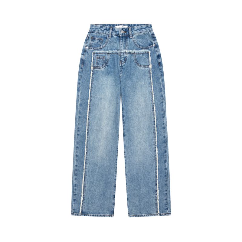 FRONT SIDE PATCHWORK DENIM PANTS code 18106