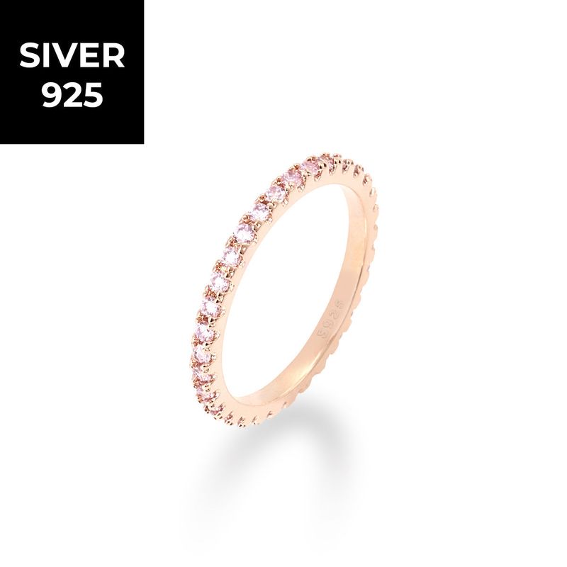 [S925] 2MM Pink Tennis Rilng (rosegold)