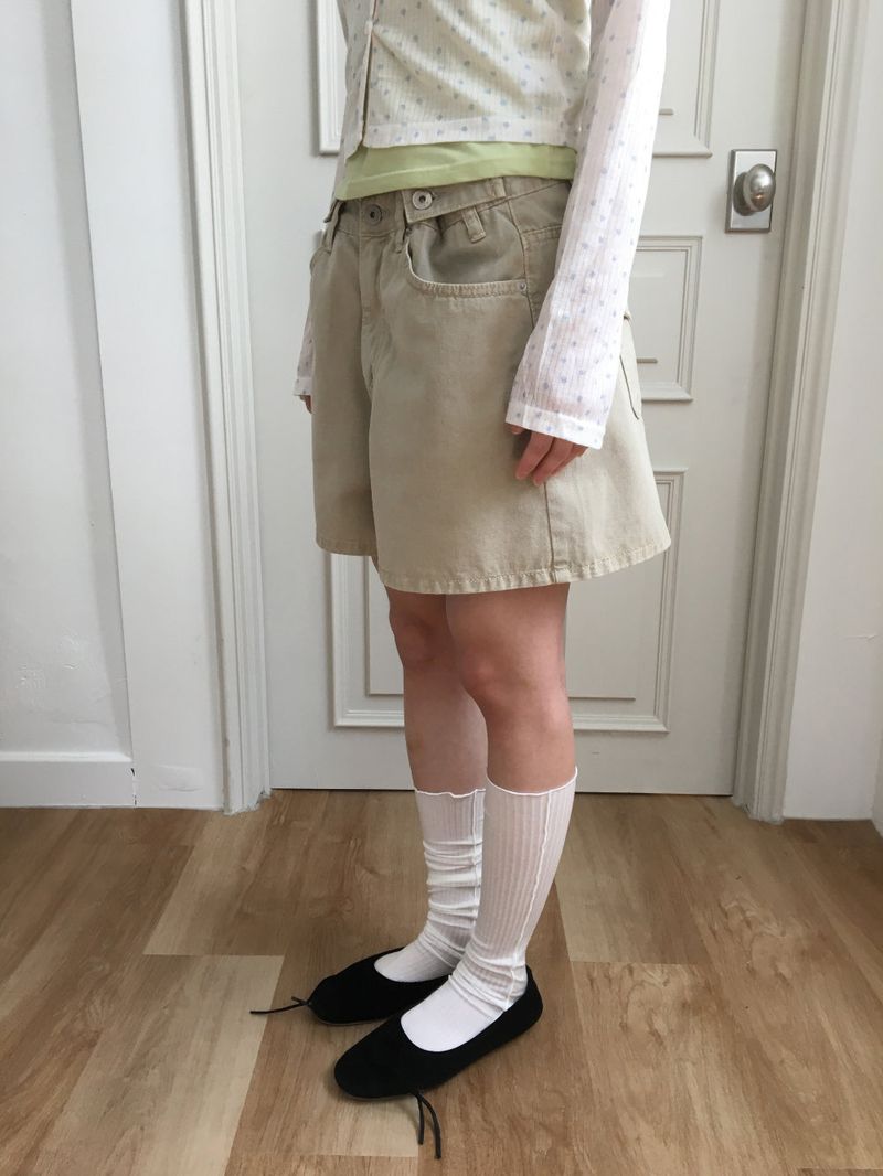 Cotton button shorts (3color)