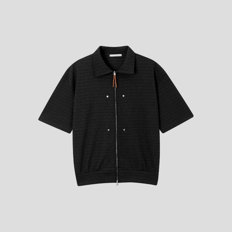 Rivet Knit Zip-Up Cardigan